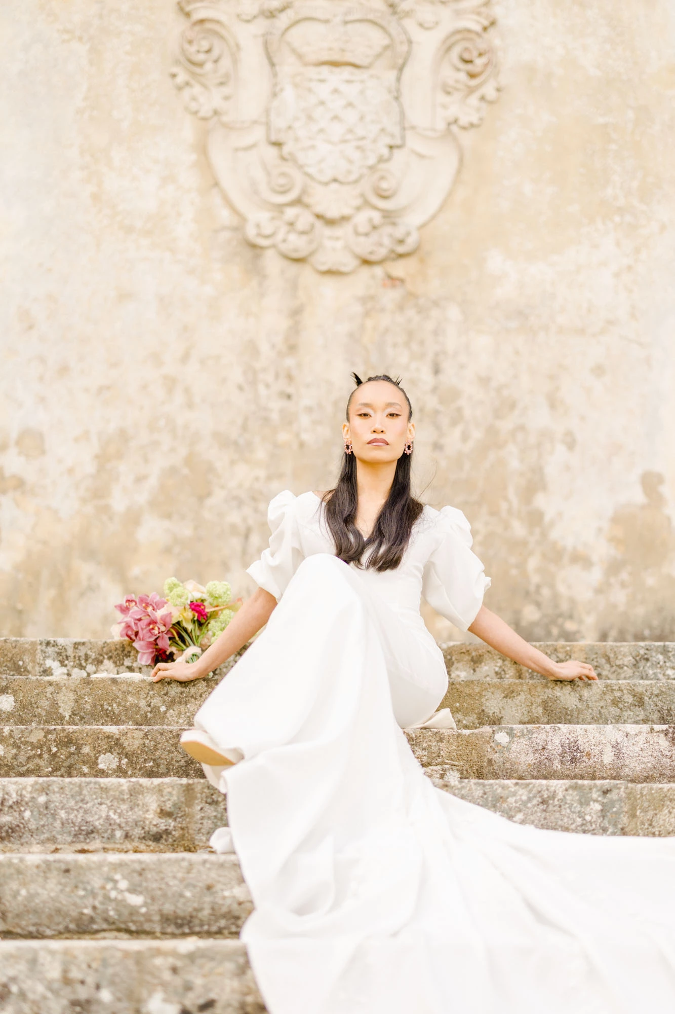 blanc robe gris marron mariage